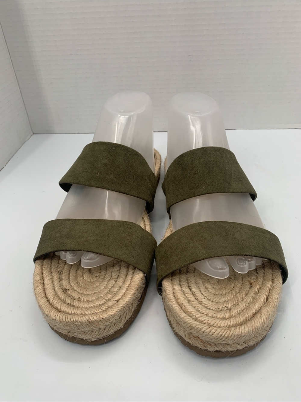 Haute Hippie Nori Women's Espadrille Slide Suede Double Strap Green Size 10M